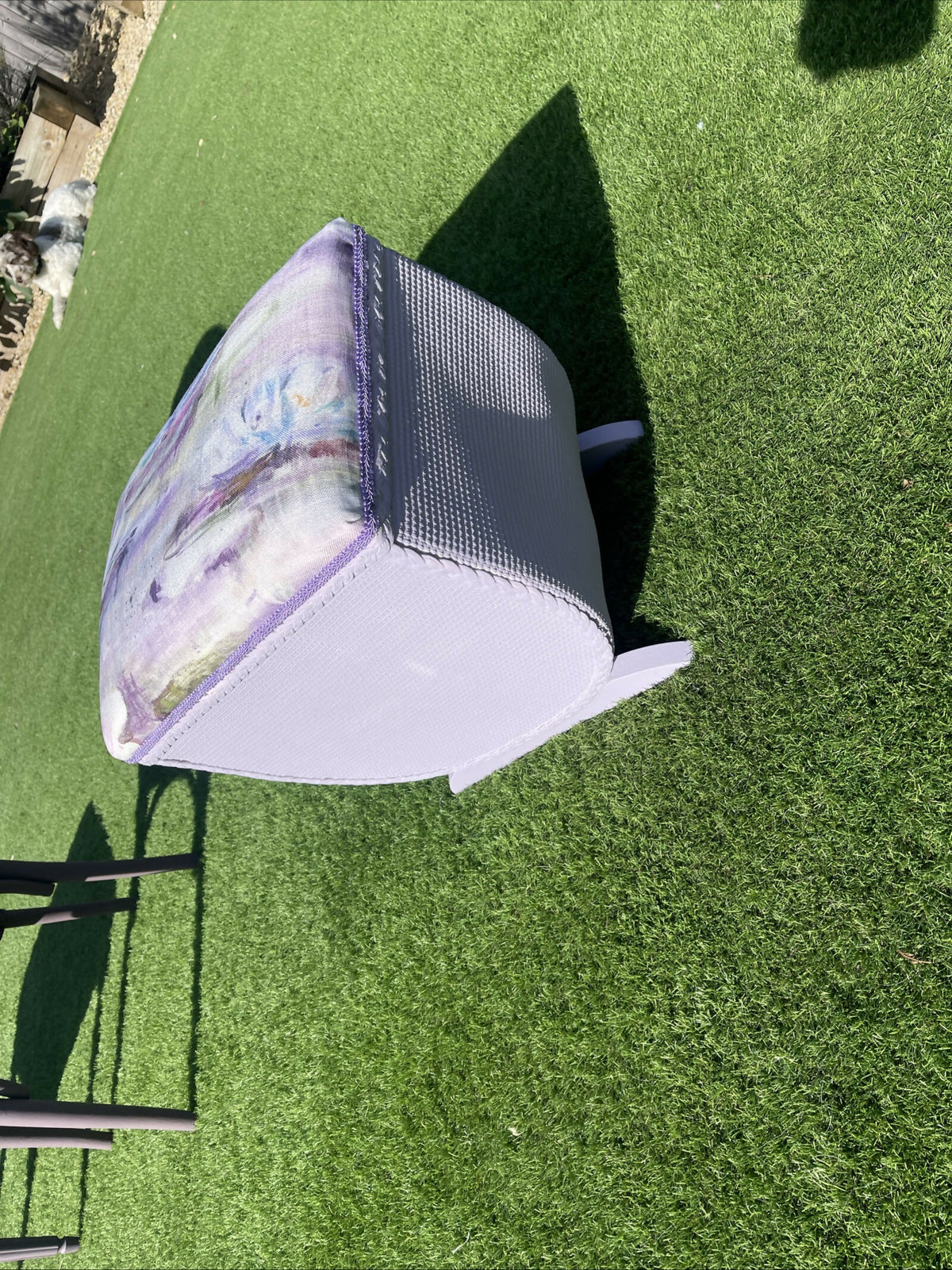 Small lavender ottoman or seat