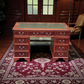 Mahogany Pedestal Writing Desk With Leather Top