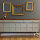 Farrow & balls “Pigeon” Vintage Nathan sideboard with naked top