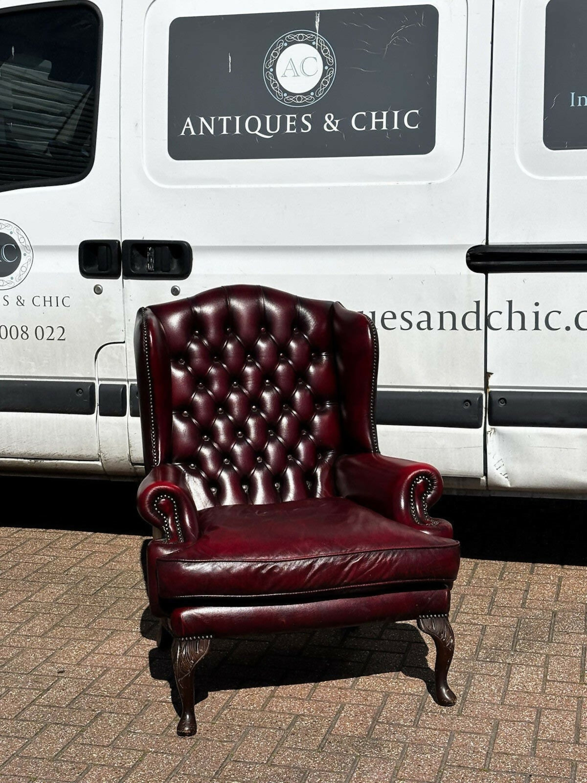 Red Leather Chesterfield Buttoned Back Armchair