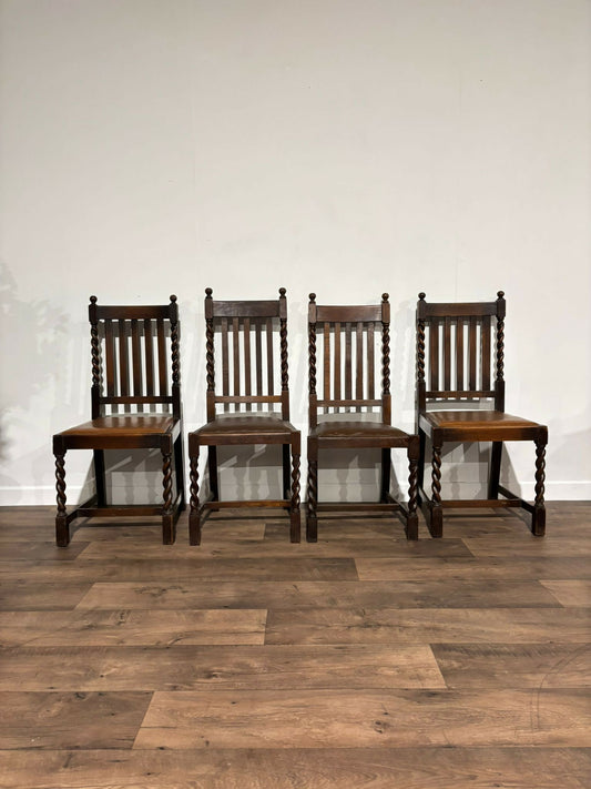 Set of Four Antique Barley Twist Dining Chairs