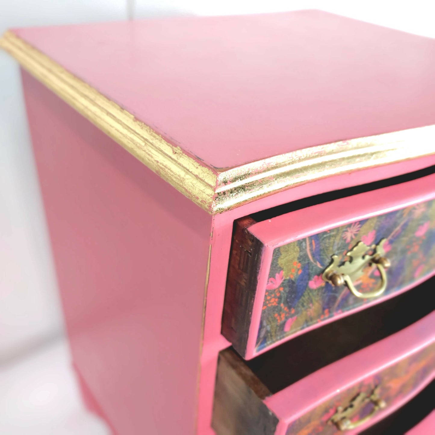 Beautiful pink hand painted chest of drawers