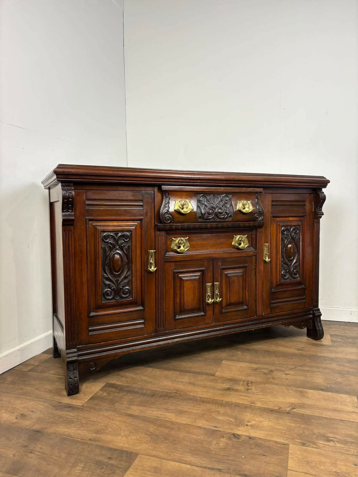 Late Victorian Antique Carved Gothic Sideboard