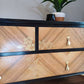 Upcycled Black and Gold Chest of Drawers