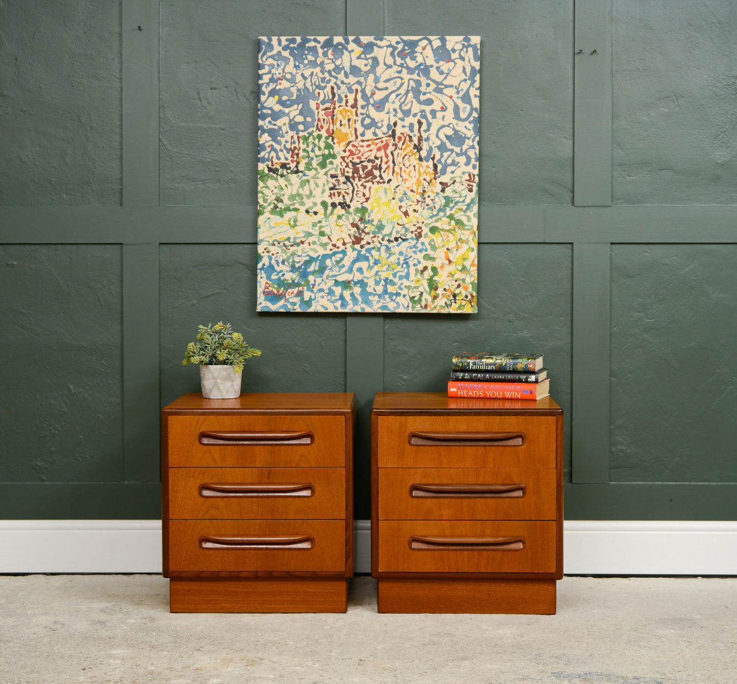 Pair G Plan Fresco Teak Bedside Tables - Mid Century 1970s