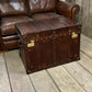 English Leather Coffee Table Storage Trunk