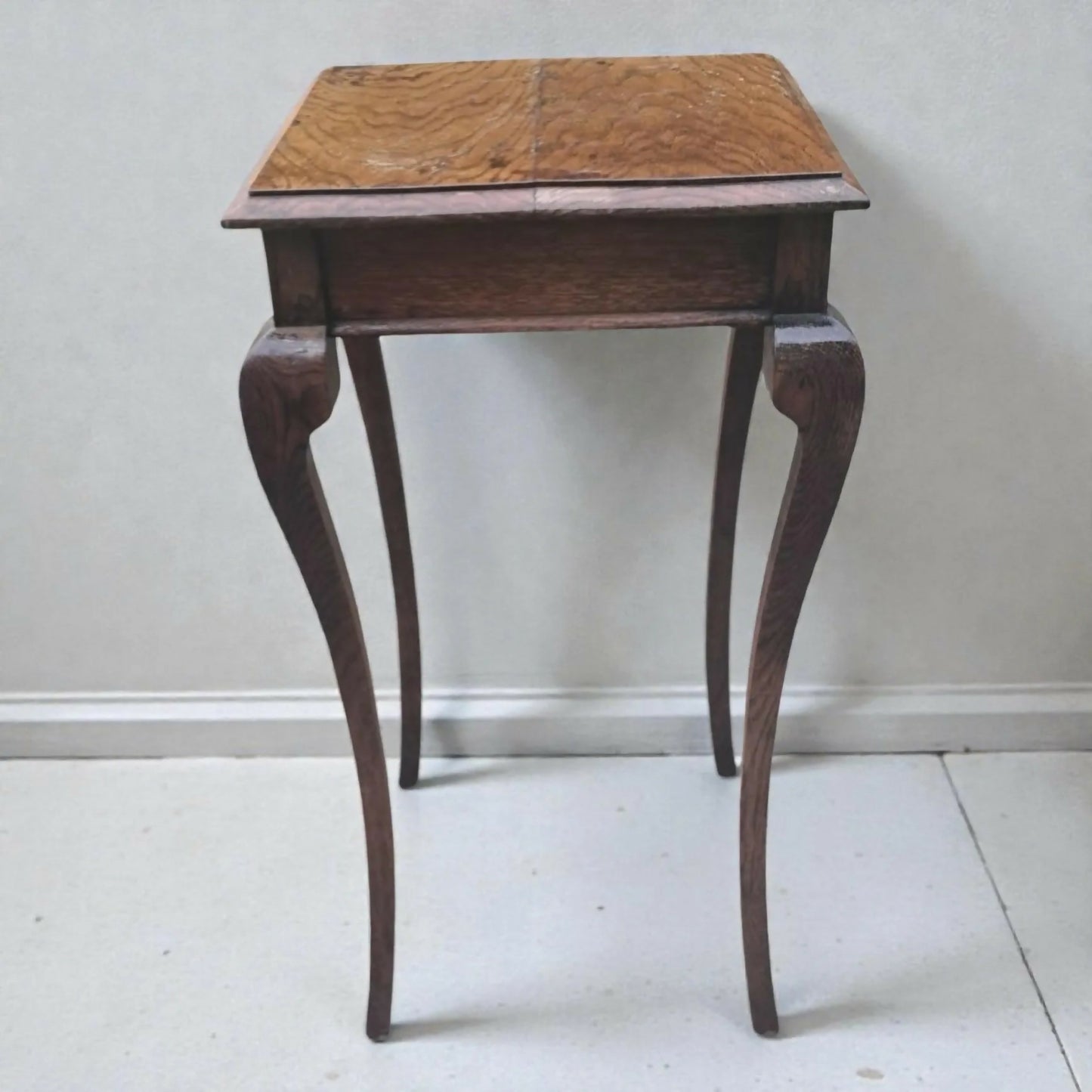 Antique Oak French tall side table