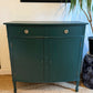 Newly refurbished bow fronted sideboard solid Wood Green antique vintage