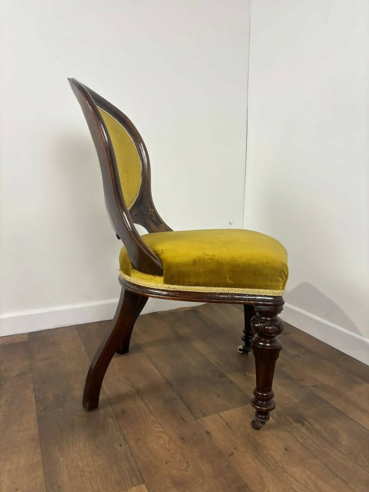 Victorian Spoon Back Upholstered Nursing Chair
