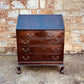 Mahogany Bureau Writing Desk – Ball & Claw Feet, Drop Front, Vintage Secretary Desk, Home Office Storage, Green Leather Writing Surface