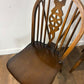 Vintage Set of Four Dark Oak Wheel Back Chairs
