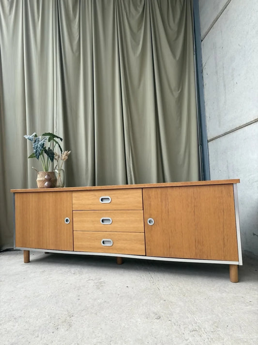 Vintage Late Mid Century 90s Sideboard Modernist Media Cabinet Unit Lp Storage R1122