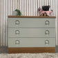 Retro Stag Nocturne Chest of 3 Drawers white and oak.