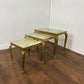 Mid-Century Italian Style Gilt Metal & Onyx Nest of Three Tables