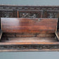 A Late Victorian Carved Oak Box Settle / Hall Bench