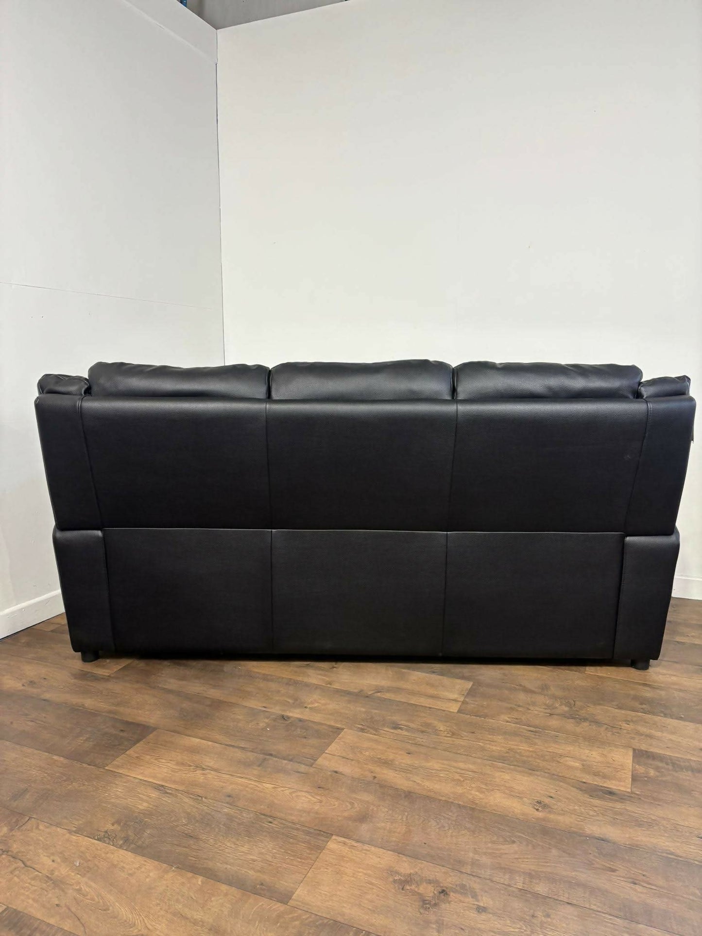 Albion Static Faux Leather Three Seater Sofa