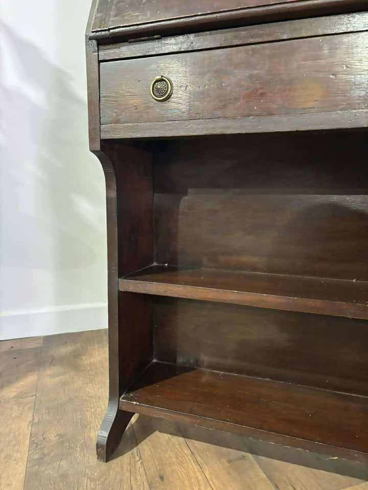 Vintage Oak Student Bureau Bookcase
