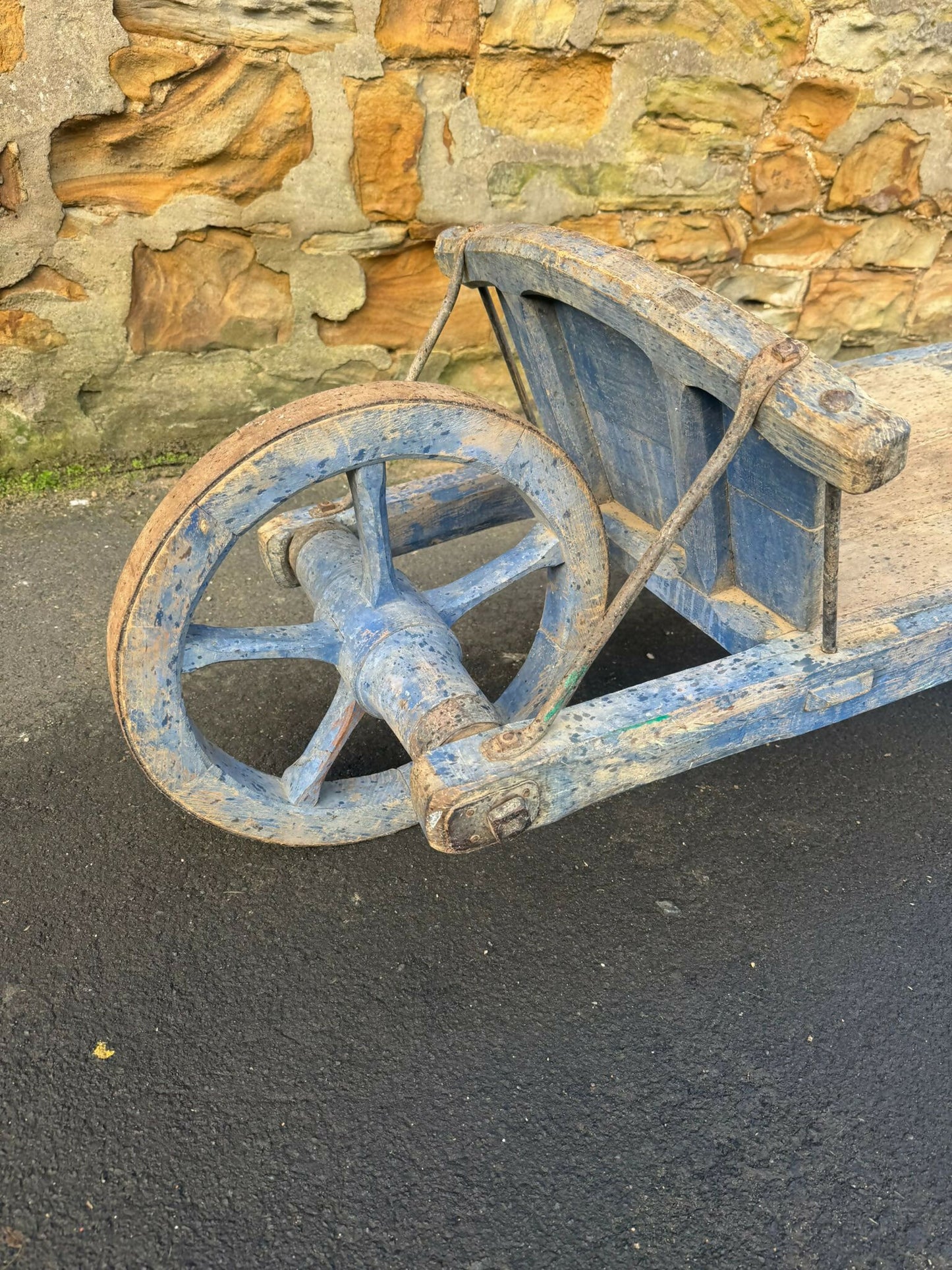 Antique French Painted Wheelbarrow, Early 1900s