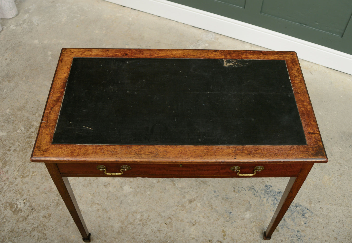 Antique Mahogany Writing Table Desk with Leather Top