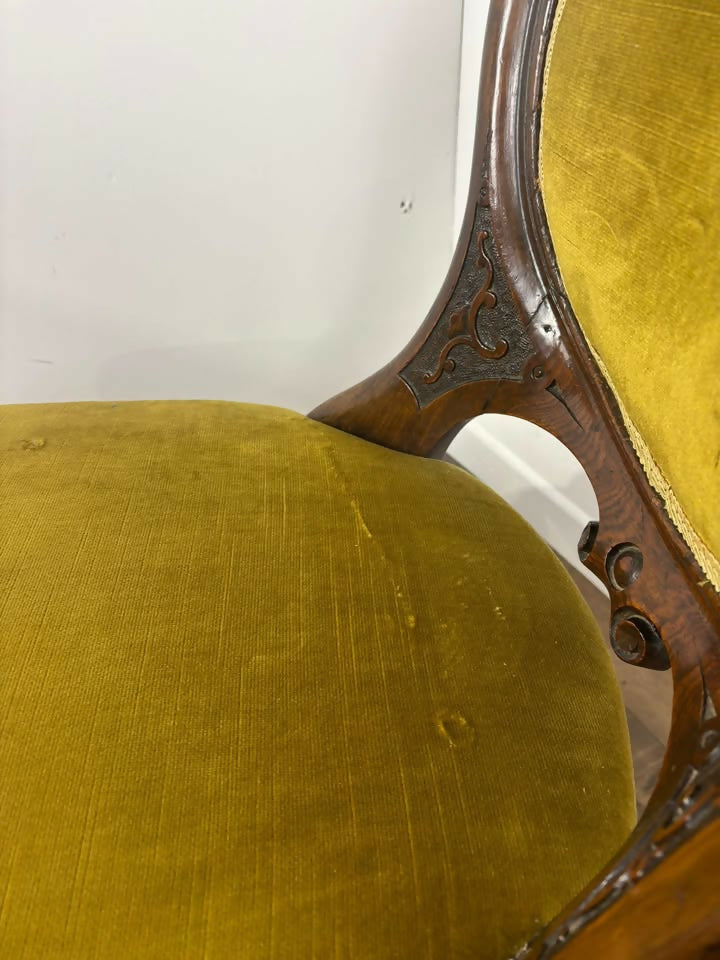 Victorian Spoon Back Upholstered Nursing Chair