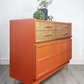 Midcentury modern nathan sideboard, orange cabinet, cocktail cabinet, media unit, retro cabinet, teak furniture, mcm