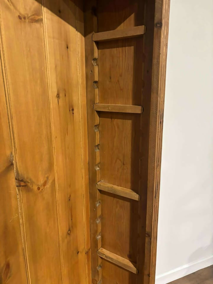 Large Contemporary Stripped Pine Open Bookcase