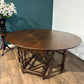 Large Oak Dropleaf Dining Table On Turned Legsas