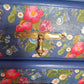 “Blue Floral” 1980s Bedside 3 Drawers