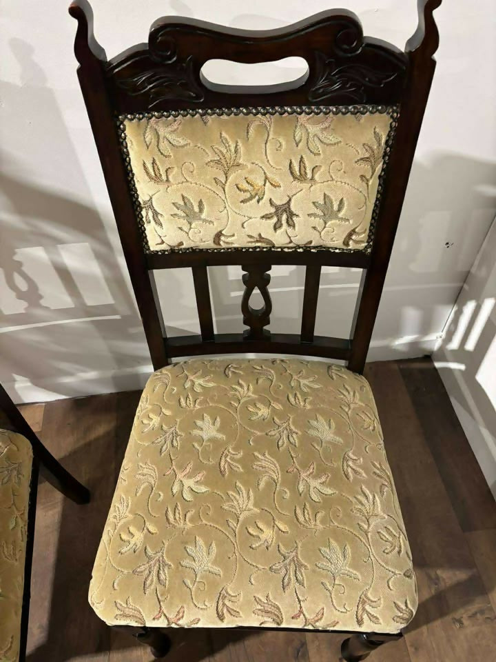 Set Of Four Edwardian High Back Dining Chairs