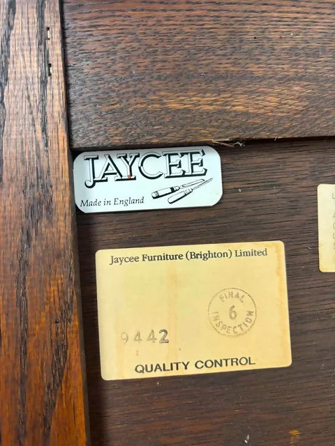 Vintage Dark Oak Open Bookcase by Jaycee – Made in England