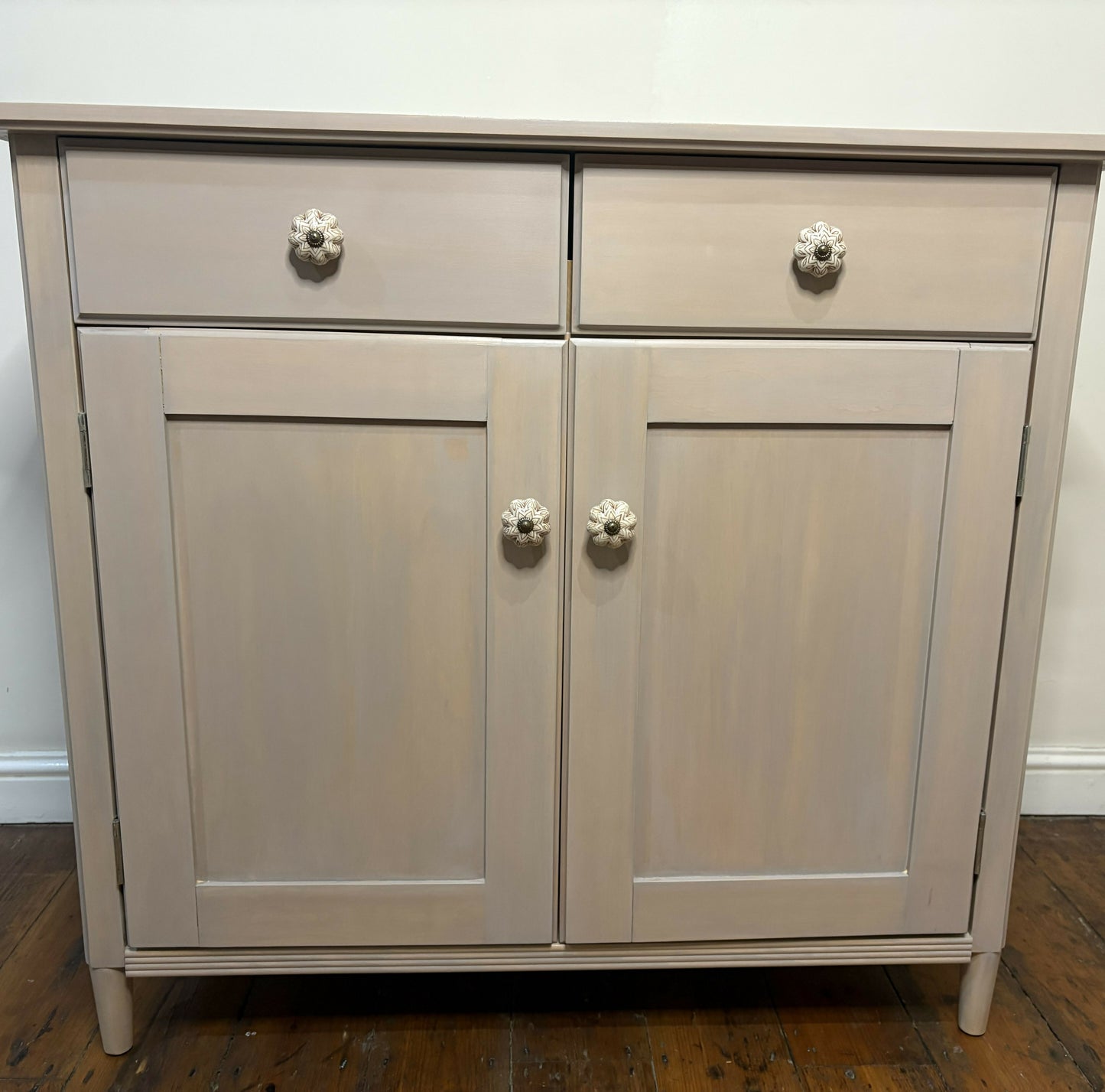 'Latte' Chalk Paint Wash Sideboard | Custom Mouldings & Artisan Handles