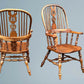 A Large Pair of Ash Broad Arm Windsor Chairs