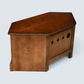 Old Charm TV Stand Linenfold Leaded Glass Doors Tudor Brown FREE UK Delivery*