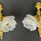 Pair of Wall Lights Vintage French Ornate Double Arm Glass Sconces LOT 6477