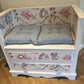 white and floral bench seat 3