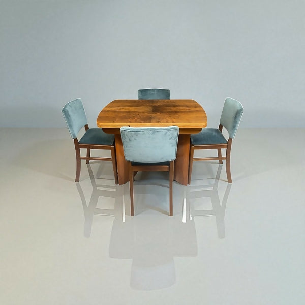 Beautility Mid Century Walnut Dining Table With 4 Chairs