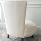 Antique Victorian Bedroom Chairs White Boucle- Newly Upholstered.