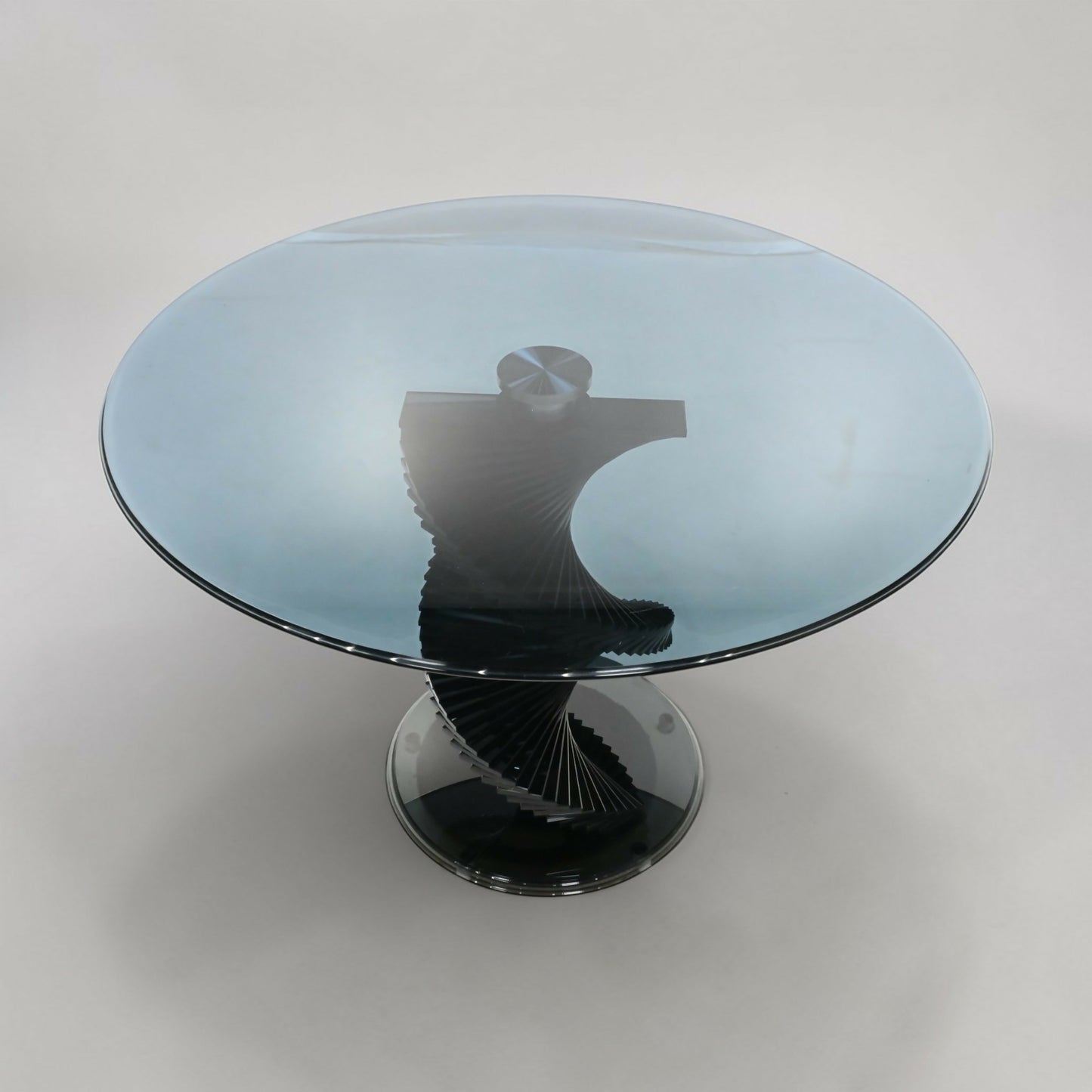 Round Glass Dining Table Designer Black Tint Glass 42" Diameter FREE UK Delivery