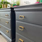 Pair of Vintage Stag chest of drawers / oversized bedside tables painted in dark grey