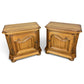 Pair of Bedside Tables Vintage French Nightstands Carved Oak Cabinets LOT 24289