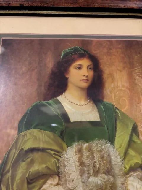 Classical Lady in Green – Decorative Framed Portrait Print