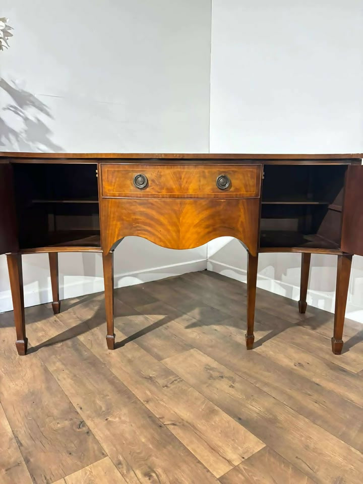 Reproduction Georgian Style Serpentine Mahogany Sideboard by G.T. Rachstraw