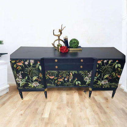 Navy strongbow sideboard, vintage sideboard, tropical furniture