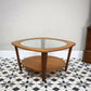 Remploy Teak Coffee Table with Two Tiers Glass Top and Afromosia Legs