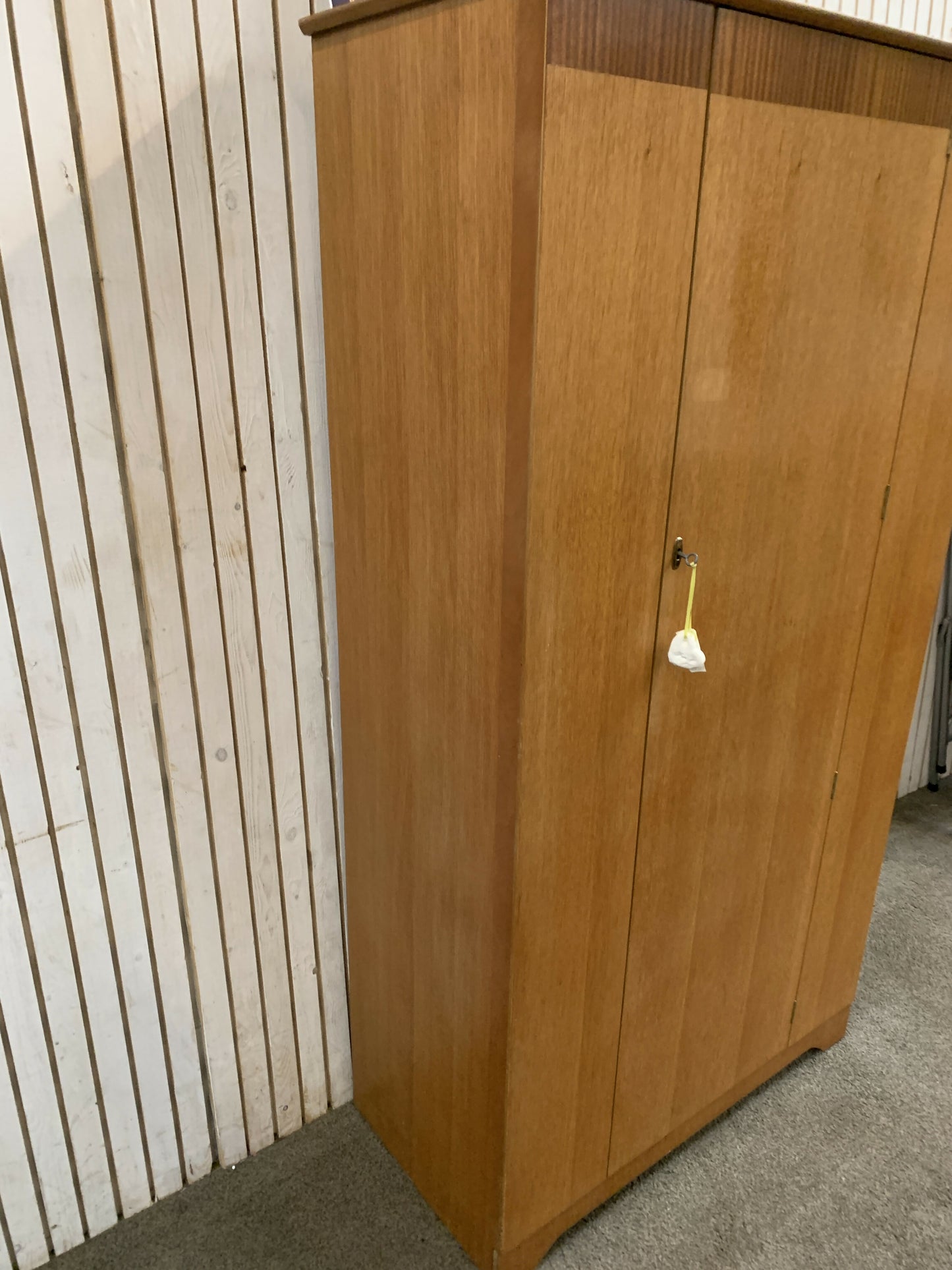 Lebus Vintage Single Door Wardrobe – Mid Century Teak Cabinet – 1950s/60s