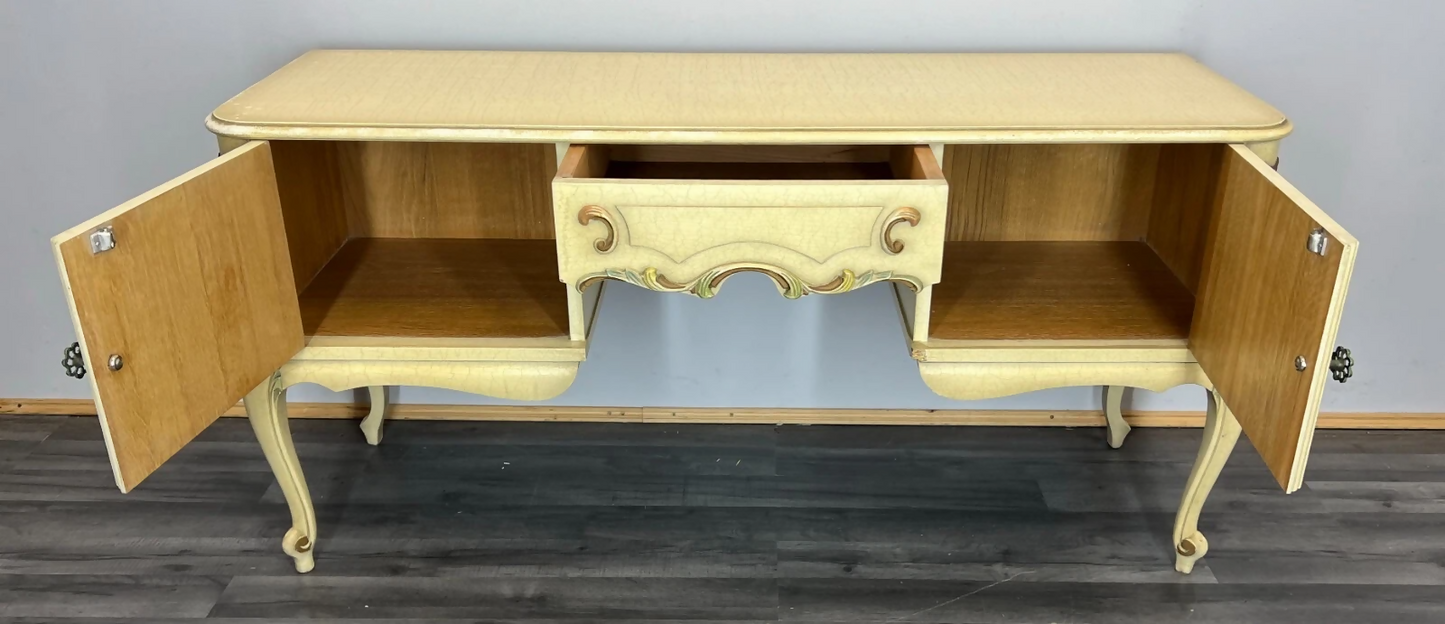 Sideboard Vintage French Louis XIV Shabby Chic Commode Carved Cabinet LOT 3106