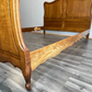 Bed Vintage French Louis XVI Oak Double Bed Frame Carved Headboard LOT 3699