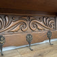 Coat Rack Vintage French Oak Wall Mounted 5 Hooks Carved Rack Hanger LOT 6302