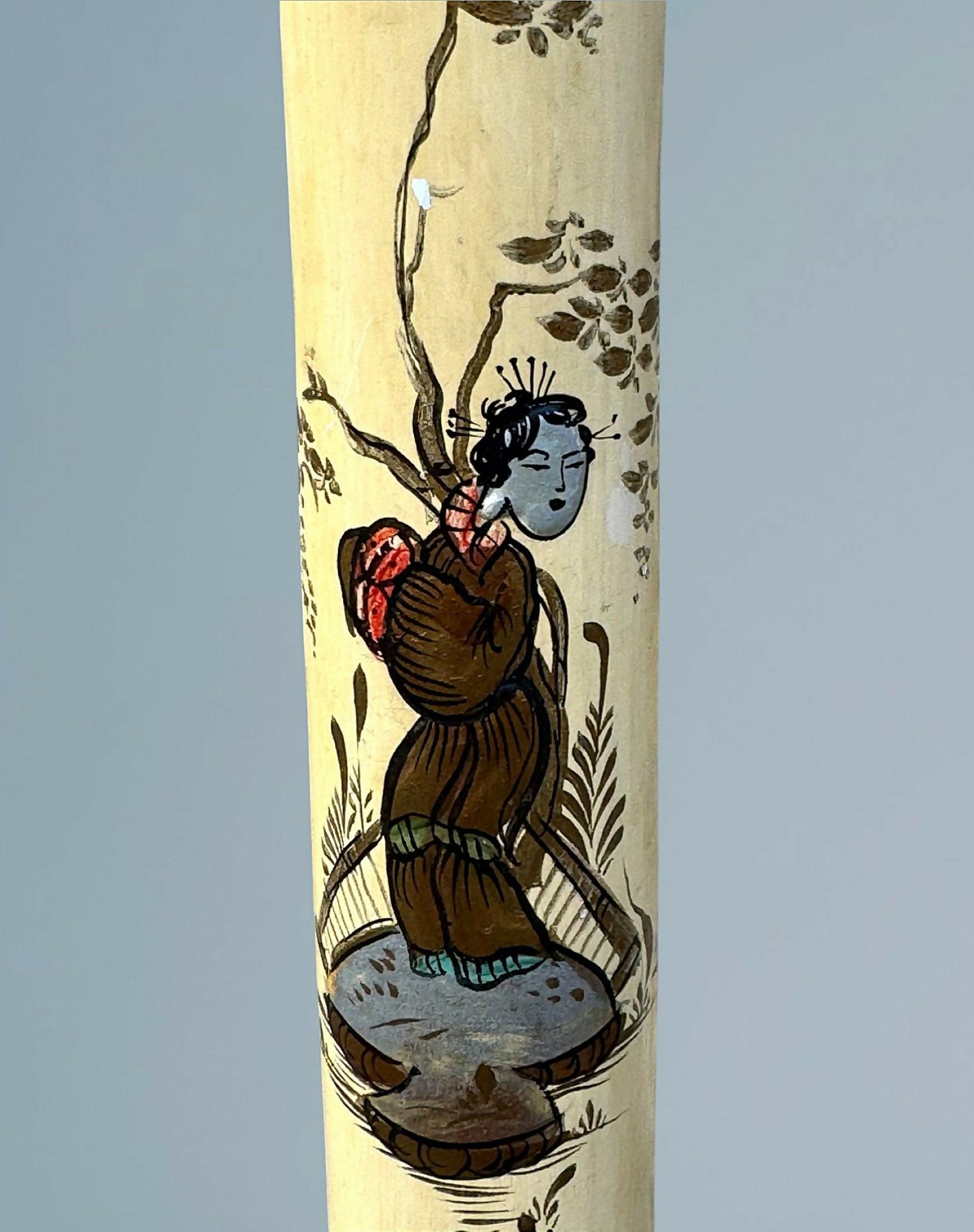 Lacquered Chinoiserie Standard Lamp Circa 1930