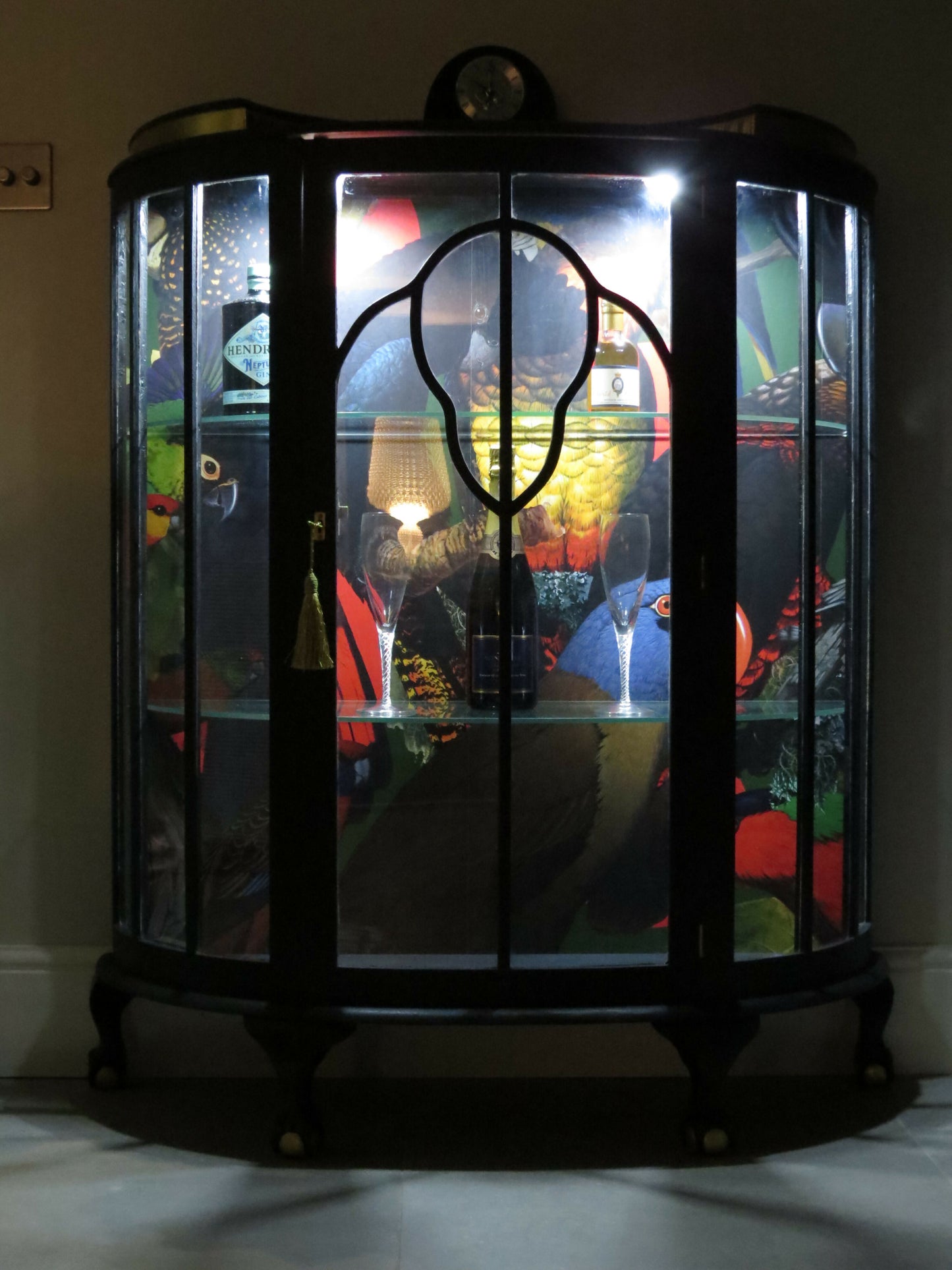 Vintage Black & Gold Display Cabinet